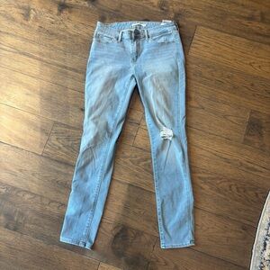 Light Blue Distressed Levi 711 Skinny Jeans